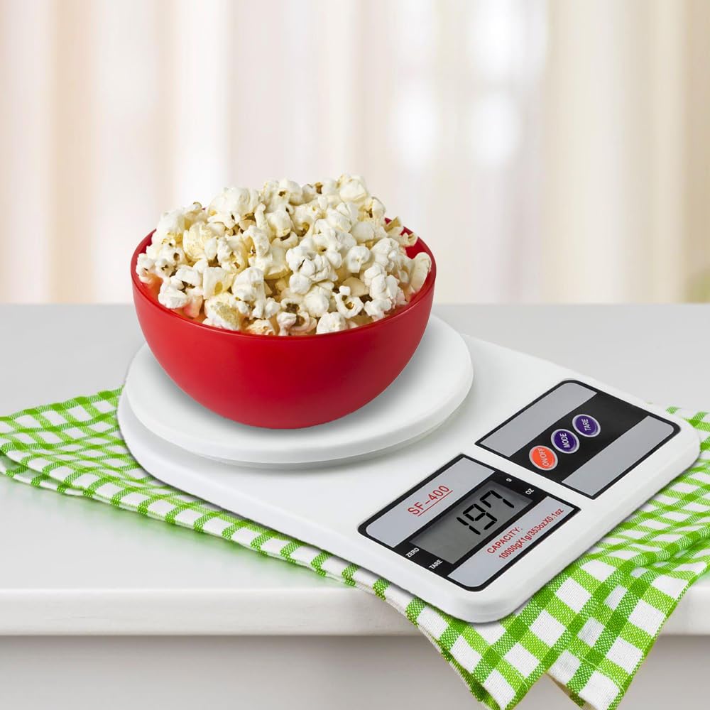 Urja Enterprise 10Kg Kitchen Weight Machine Digital Scale with LCD Display, Scale for Home Baking, Cooking & Balance Diet. Machine with capacity 10Kg, SF400/A121,Color May Vary