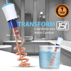 Urja Enterprise Copper 1500 W Immersion Rod Heater For Home|Water Heater Rod For Efficient Heating|With Anti-Corrosive Nickel Plating|ISI Approvel Safety & QualityBlack/silver