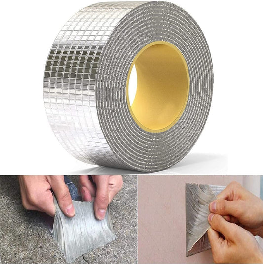 HONOLY Leakage Repair Waterproof Tape for Pipe Leakage Roof Water Leakage Solution Aluminium Foil Tape Waterproof Adhesive Tape Sealing Butyl Rubber Tape for Leakage (5CM*5M (Pack Of 1)) Silver Urja Enterprise