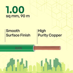 Polycab OPTIMA+ 90M coil | Flame Retardant | Lead free | 99.97% high purity copper | Rodent protection | PVC insulated housewire