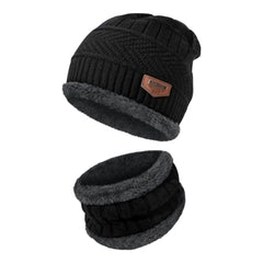 Urja Enterprise Sports Winters Cap & Muffler for Men & Women| Beanie Cap| 1 Set| (Black) Black
