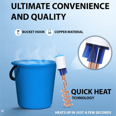 Urja Enterprise Copper 1500 W Immersion Rod Heater For Home|Water Heater Rod For Efficient Heating|With Anti-Corrosive Nickel Plating|ISI Approvel Safety & QualityBlack/silver