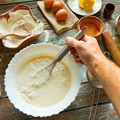 Urja Enterprise Stainless Steel Manual Hand Whisk - Balloon Wire Whisk for Mixing, Beating, Whipping & Blending, Kitchen Baking & Cooking Beater Tool for Egg, Cake Batter, Cream, Sauces & Drinks (20CM)