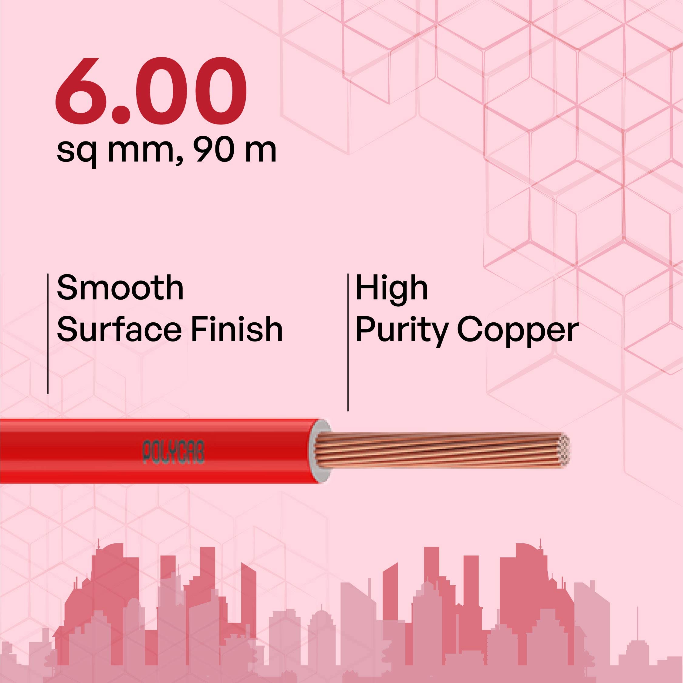 Polycab OPTIMA+ 90M coil | Flame Retardant | Lead free | 99.97% high purity copper | Rodent protection | PVC insulated housewire