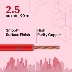 Polycab OPTIMA+ 90M coil | Flame Retardant | Lead free | 99.97% high purity copper | Rodent protection | PVC insulated housewire