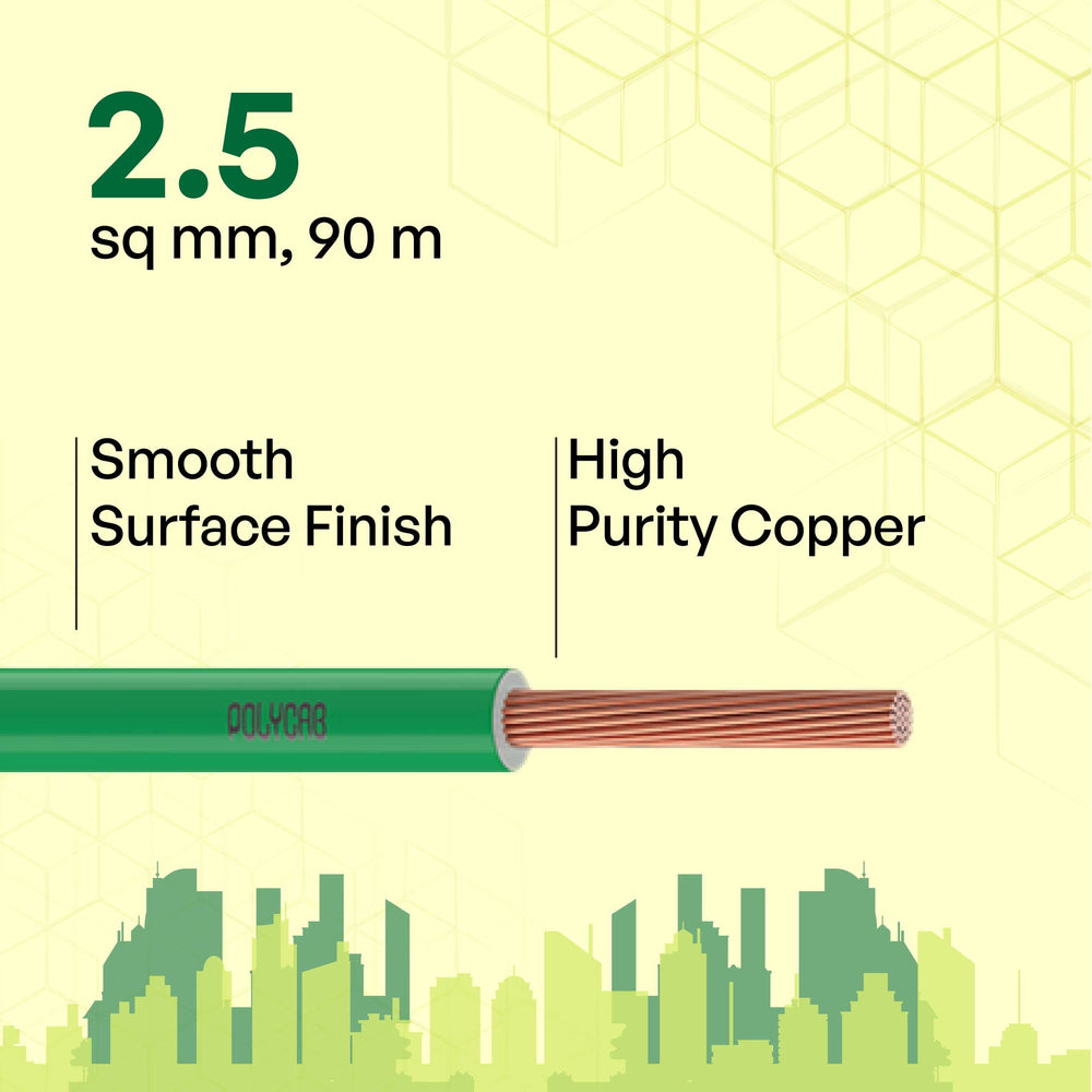 Polycab OPTIMA+ 90M coil | Flame Retardant | Lead free | 99.97% high purity copper | Rodent protection | PVC insulated housewire