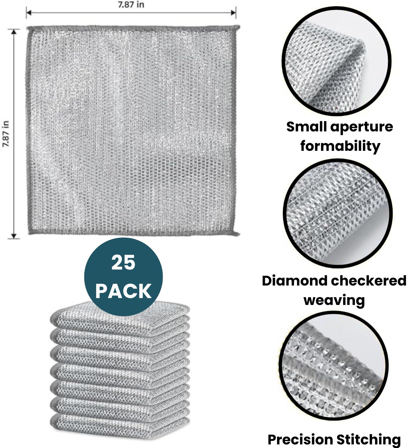 Urja Enterprise Non-Scratch Wire Dishcloth, Steel Scrubber for Utensils Cleaning, Multipurpose Wet and Dry Cleaning Dish Wash Cloth Scrubber for Washing Dishes, Sinks, Counters