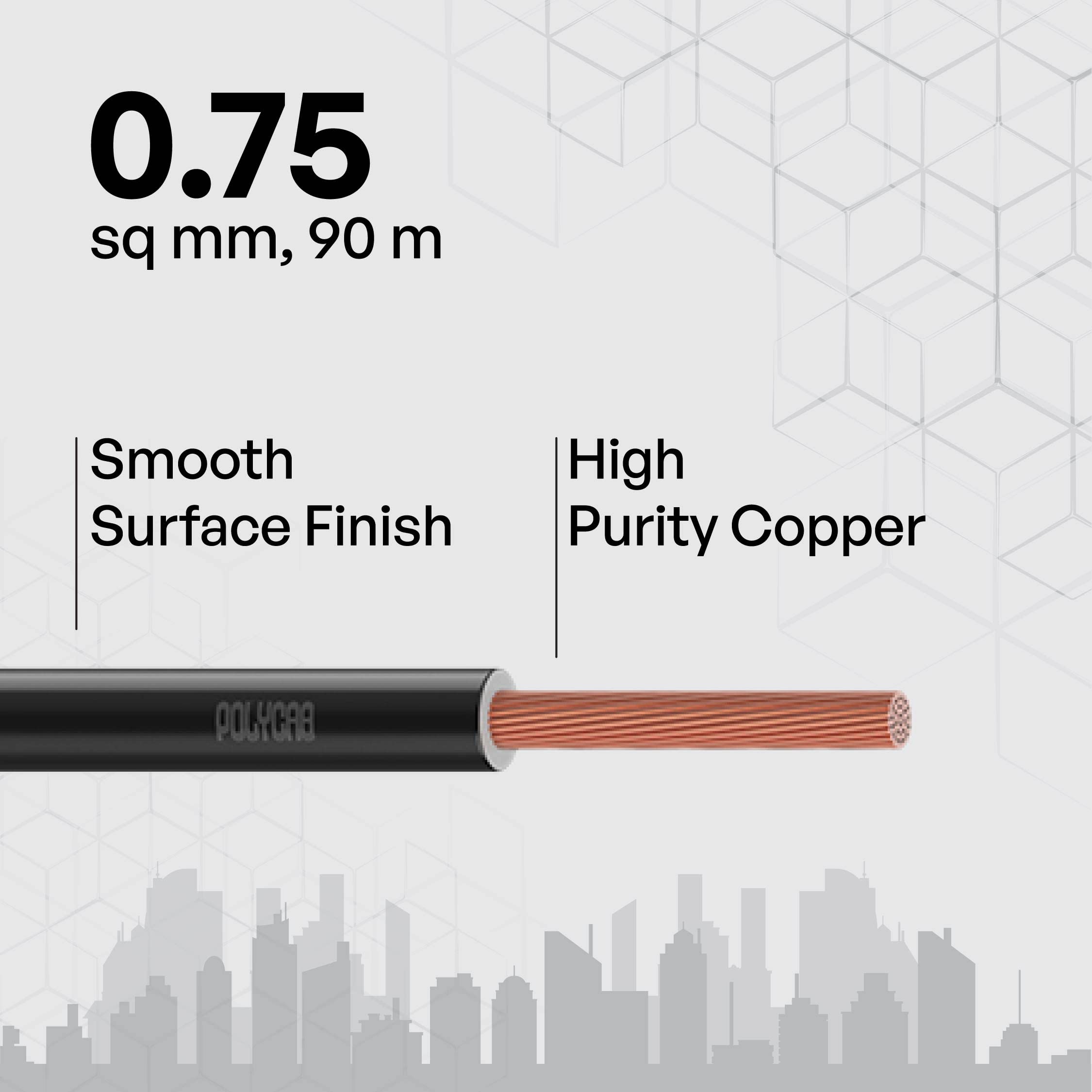 Polycab OPTIMA+ 90M coil | Flame Retardant | Lead free | 99.97% high purity copper | Rodent protection | PVC insulated housewire