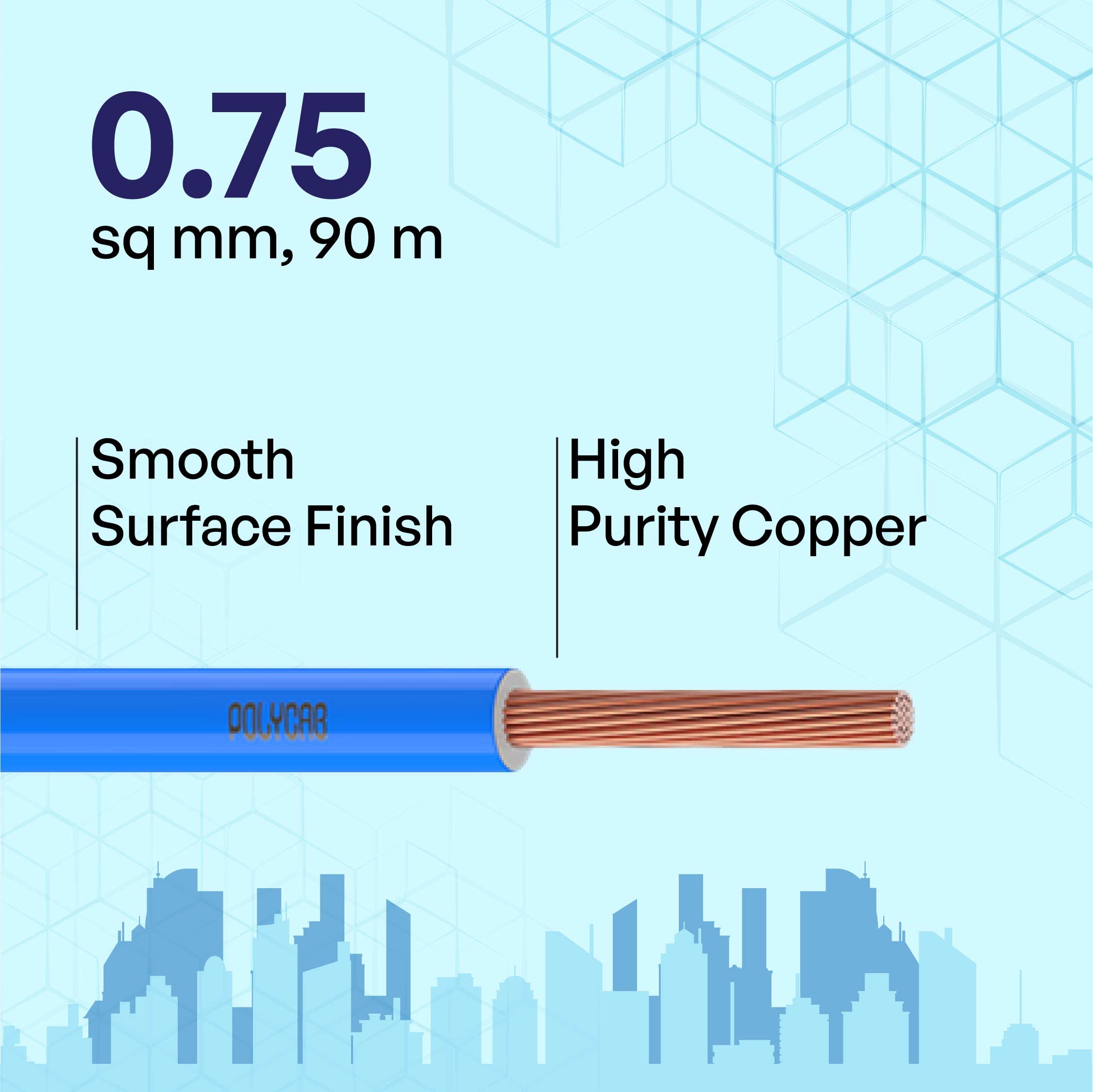 Polycab OPTIMA+ 90M coil | Flame Retardant | Lead free | 99.97% high purity copper | Rodent protection | PVC insulated housewire