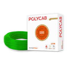 Polycab OPTIMA+ 90M coil | Flame Retardant | Lead free | 99.97% high purity copper | Rodent protection | PVC insulated housewire 6 sq mm Green Optima+
