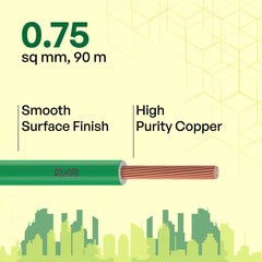 Polycab OPTIMA+ 90M coil | Flame Retardant | Lead free | 99.97% high purity copper | Rodent protection | PVC insulated housewire