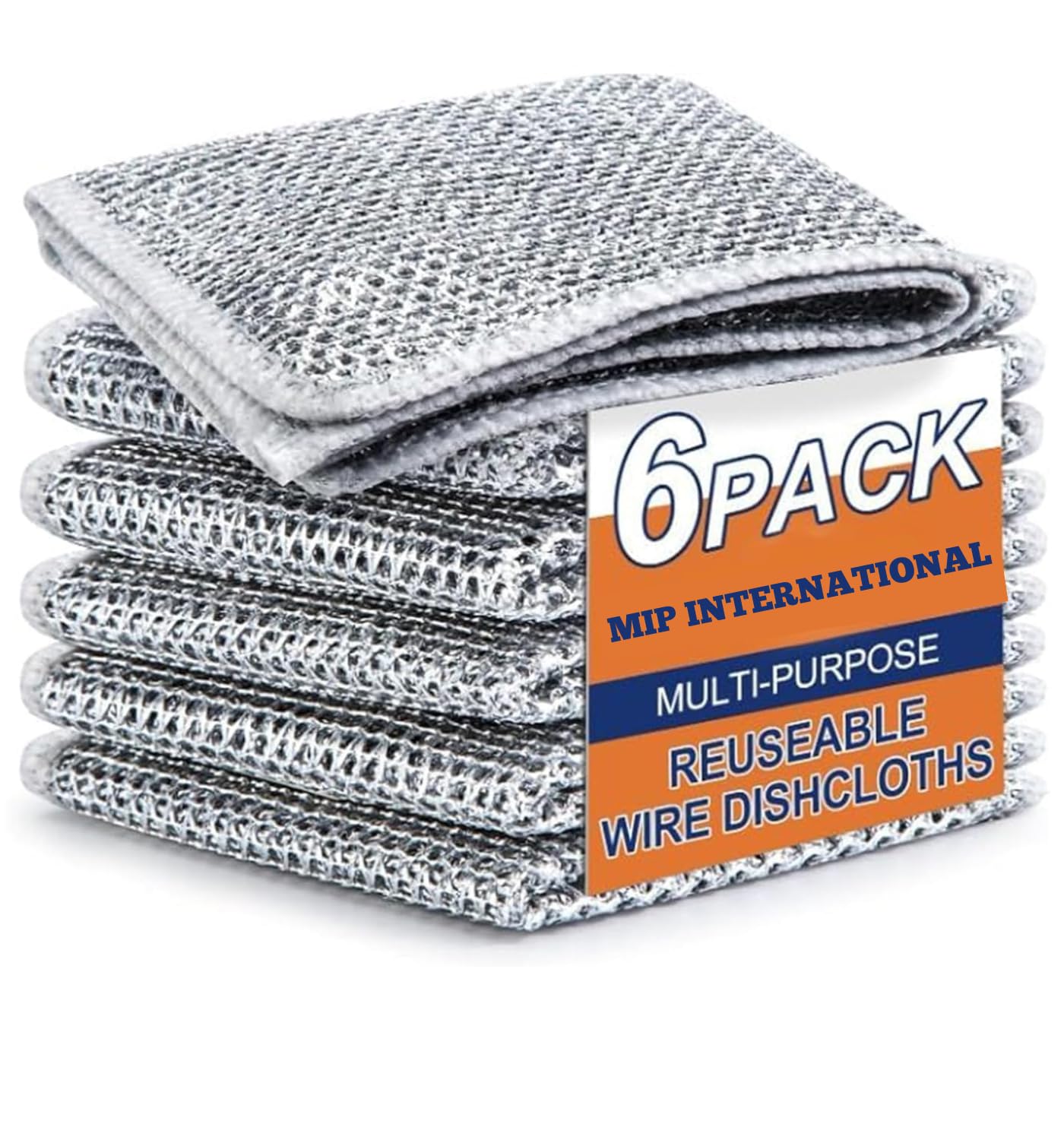 Urja Enterprise Non-Scratch Wire Dishcloth, Steel Scrubber for Utensils Cleaning, Multipurpose Wet and Dry Cleaning Dish Wash Cloth Scrubber for Washing Dishes, Sinks, Counters 6 Piece