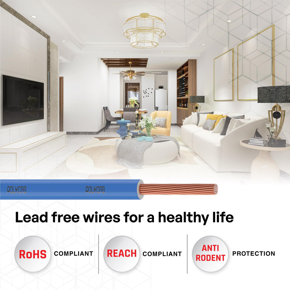 Polycab OPTIMA+ 90M coil | Flame Retardant | Lead free | 99.97% high purity copper | Rodent protection | PVC insulated housewire