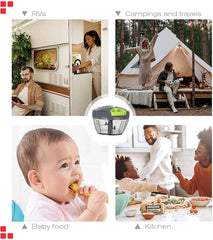 Urja Enterprise 2in1 Handy Chopper with 3 Blades for Effortlessly Chopping Vegetable and Fruits,Tough Maker Mini Handy Chopper Vegetable Cutter Onion Chopper Pull Chopper with Mixing Blade (450-ML)