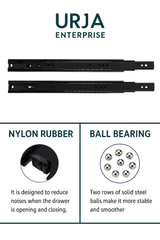 Urja Enterprise 16″ Heavy Duty Drawer Channel – Smooth Close Black Slider Urja Enterprise