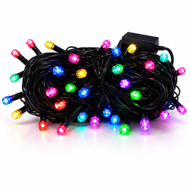Urja Enterprise 50 LED Power Pixel Serial String/Fairy Light | Plug Sourced | Suitable for Home & Outdoor Decoration, Diwali, Christmas, Ramadan, Wedding, Party, Festival (Multicolor Round Cylinder Light) Multicolor Round Cylinder Light