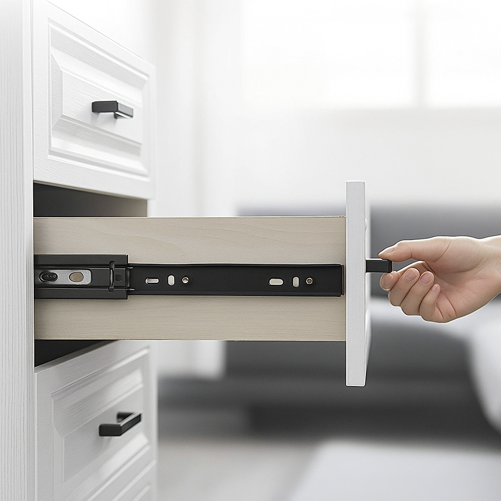 Urja Enterprise 16″ Heavy Duty Drawer Channel – Smooth Close Black Slider Urja Enterprise