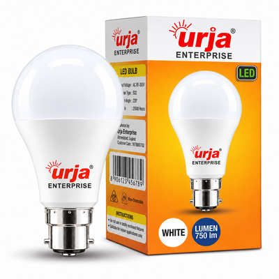Urja Enterprise LED Bulb for Home & Office |White (2700K) | B22 Base|220 degree Light coverage |4Kv Surge Protection |400V High Voltage Protection |Energy Efficient White