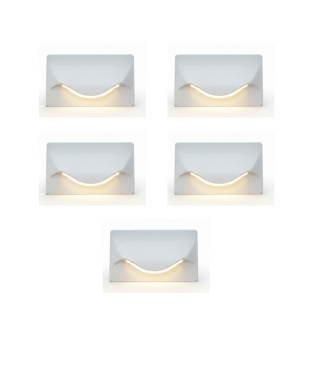Urja Enterprise Premium 4 Module ITALLIC Smiley Foot Light – White Modular Recessed Step & Wall Light for Modern Interior Staircase Lighting Pack of 5