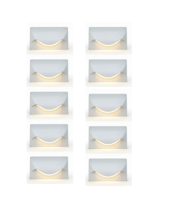 Urja Enterprise Premium 4 Module ITALLIC Smiley Foot Light – White Modular Recessed Step & Wall Light for Modern Interior Staircase Lighting Pack of 10