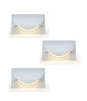 Urja Enterprise Premium 4 Module ITALLIC Smiley Foot Light – White Modular Recessed Step & Wall Light for Modern Interior Staircase Lighting Pack of 3