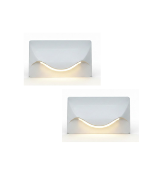 Urja Enterprise Premium 4 Module ITALLIC Smiley Foot Light – White Modular Recessed Step & Wall Light for Modern Interior Staircase Lighting Pack of 2