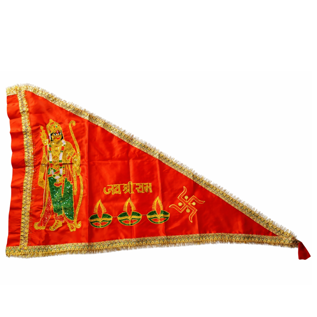 Urja Enterprise Heavy Embroidered All Hindu Bhagwan & Mata Ji Flags (Dhwaj) (2 MTR) Jay Shree Ram