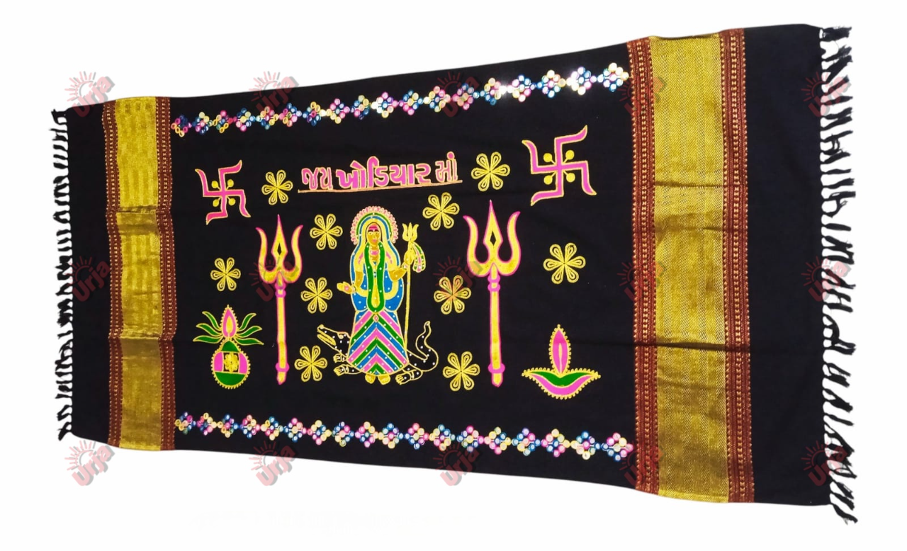 Urja Enterprise Divine Aari Bharat Embroidered Shawl Khodiyar Maa