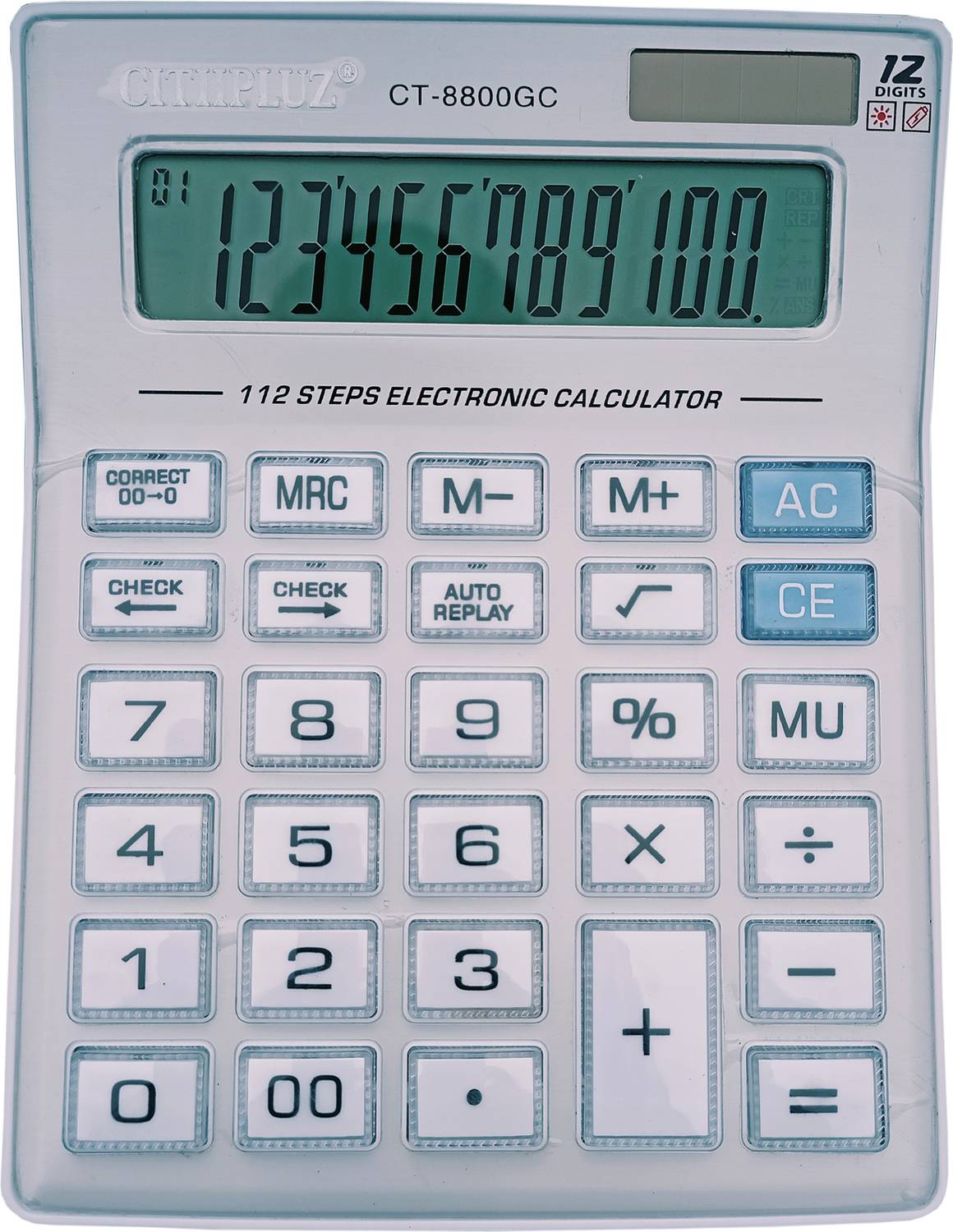 CITIIPLUZ CT-8800GC 112 Steps Check, 12 Digits & 11 CM Large HD Display, Soft Touch Electronic Financial Calculator (12 Digit)