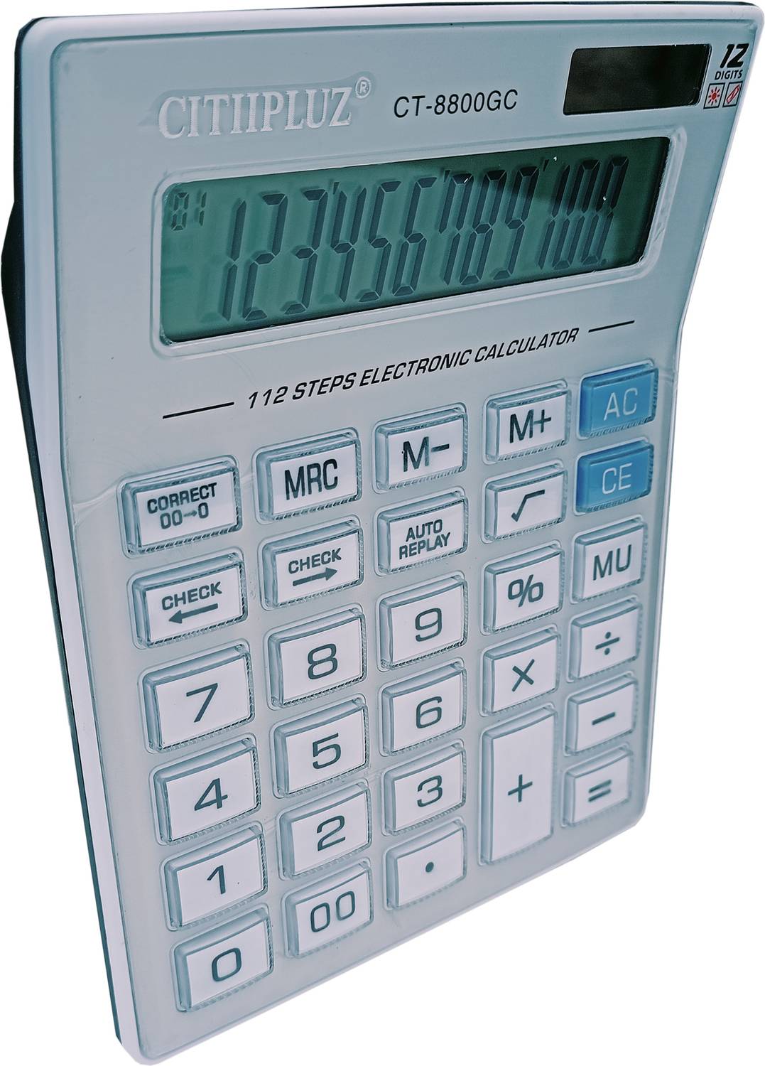 CITIIPLUZ CT-8800GC 112 Steps Check, 12 Digits & 11 CM Large HD Display, Soft Touch Electronic Financial Calculator (12 Digit)
