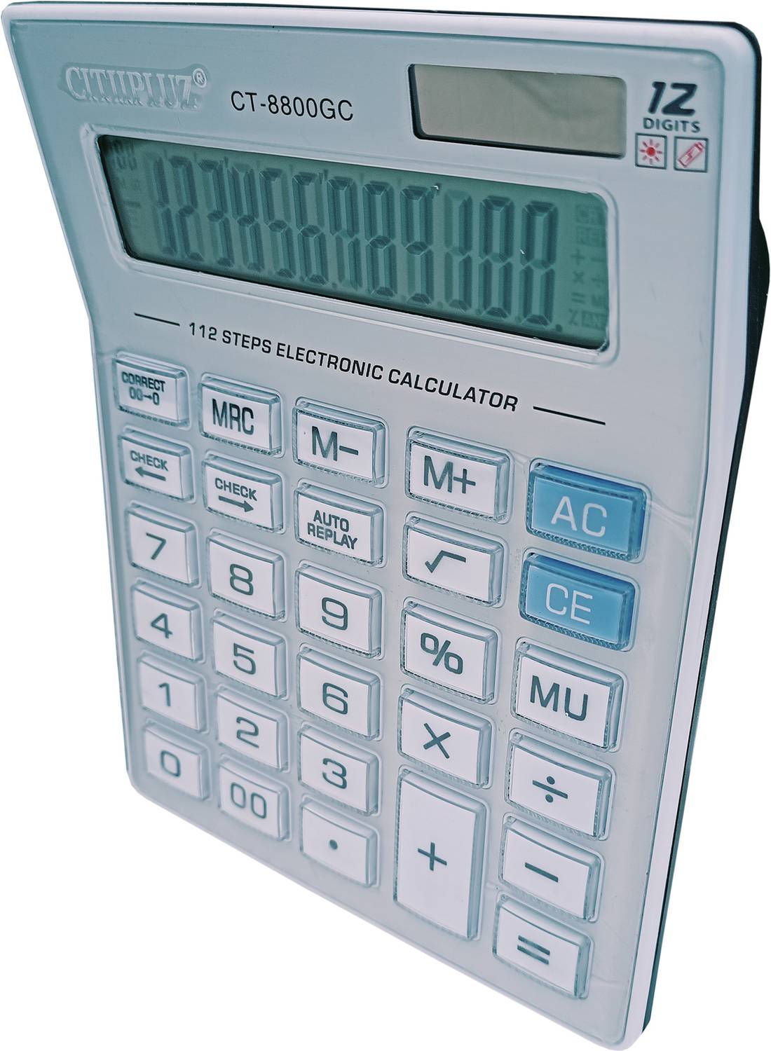 CITIIPLUZ CT-8800GC 112 Steps Check, 12 Digits & 11 CM Large HD Display, Soft Touch Electronic Financial Calculator (12 Digit)