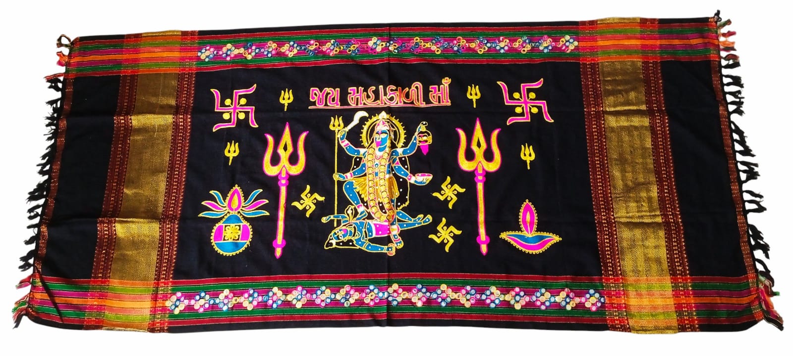 Urja Enterprise Divine Aari Bharat Embroidered Shawl Mahakali Maa