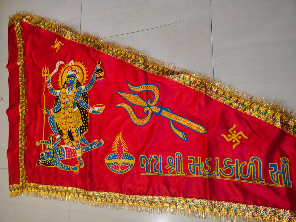 Urja Enterprise Heavy Embroidered All Hindu Bhagwan & Mata Ji Flags (Dhwaj) (2 MTR)