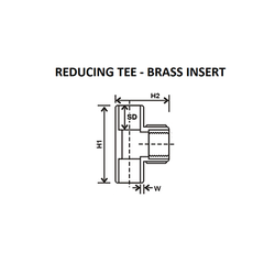 Urja Enterprise Brass Reducing Tee Fitting for ASTM Pipes (Finolex) Finolex