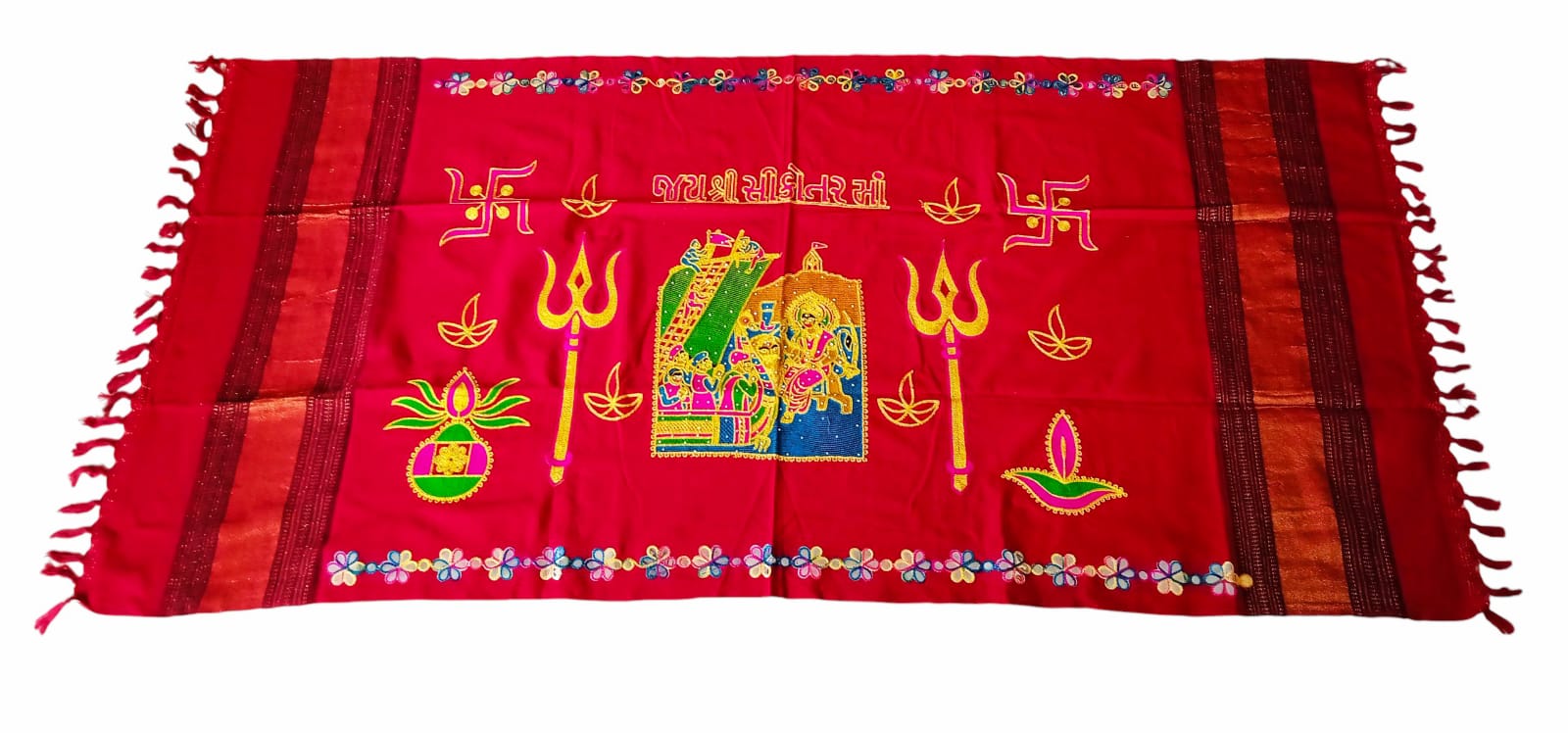 Urja Enterprise Divine Aari Bharat Embroidered Shawl Sikotar Maa