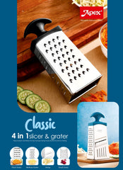 Urja Enterprise 4 Sides Stainless Steel Grater & Slicer Box with Handle/Multipurpose 4 -in -1 Grater for Vegetables, Cheese & More.